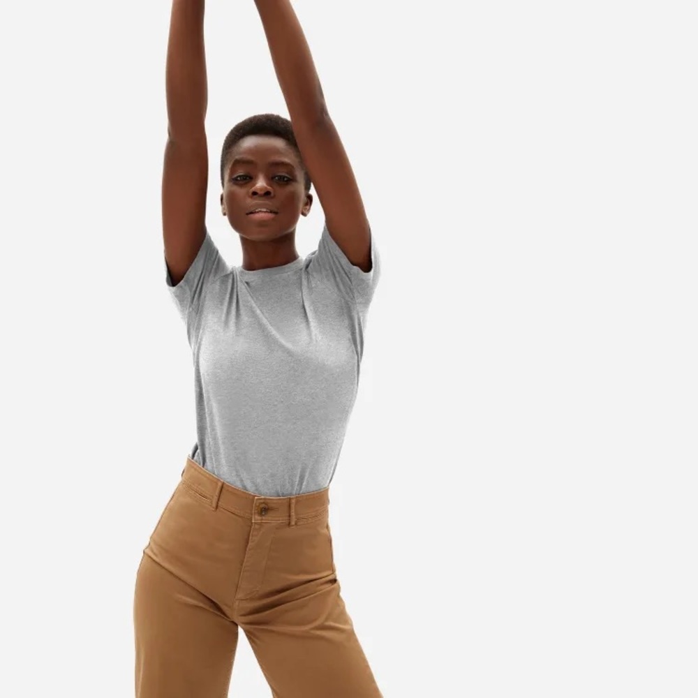 New With Tags Everlane The Organic Cotton Crew - Heather Grey